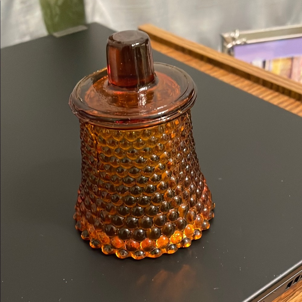 Home Interior Amber Glass Hobnail votive